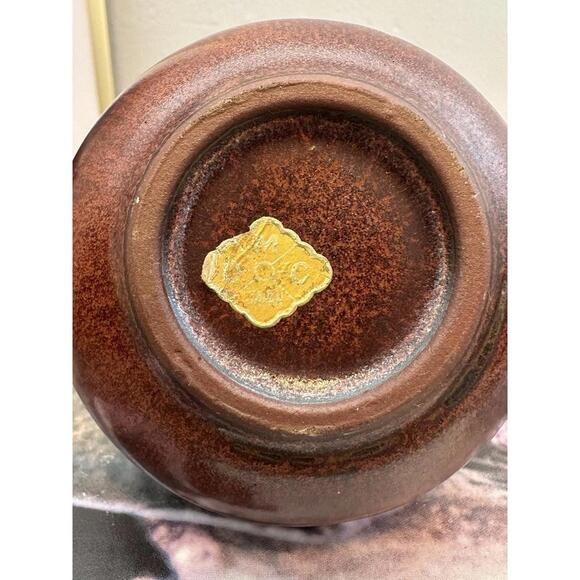 Vintage OMC Otagiri Small Pottery Ceramic Vase Brown Tones Made in Japan - Picture 4 of 5